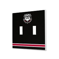 Georgia Bulldogs Stripe Design Double Toggle Lightswitch Plate