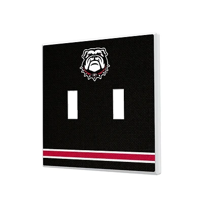 Georgia Bulldogs Stripe Design Double Toggle Lightswitch Plate