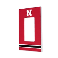 Nebraska Huskers Stripe Design Single Rocker Lightswitch Plate