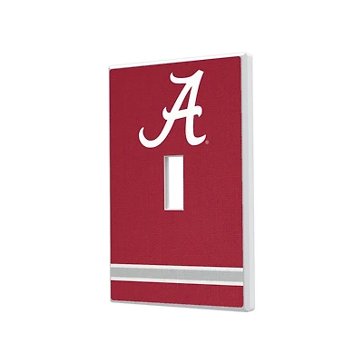 Alabama Crimson Tide Stripe Design Single Toggle Lightswitch Plate