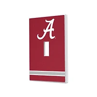 Alabama Crimson Tide Stripe Design Single Toggle Lightswitch Plate