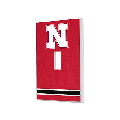 Nebraska Huskers Stripe Design Single Toggle Lightswitch Plate
