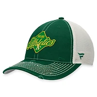Men's Fanatics Green Athletics Heritage Trucker Snapback Hat