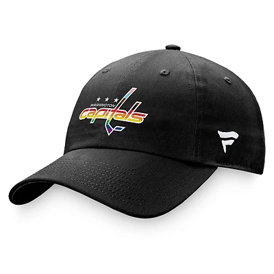 Men's Fanatics Black Washington Capitals Team Logo Pride Adjustable Hat