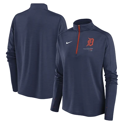 Women's Nike Navy Detroit Tigers Pacer Dri-FIT Quarter-Zip Pullover