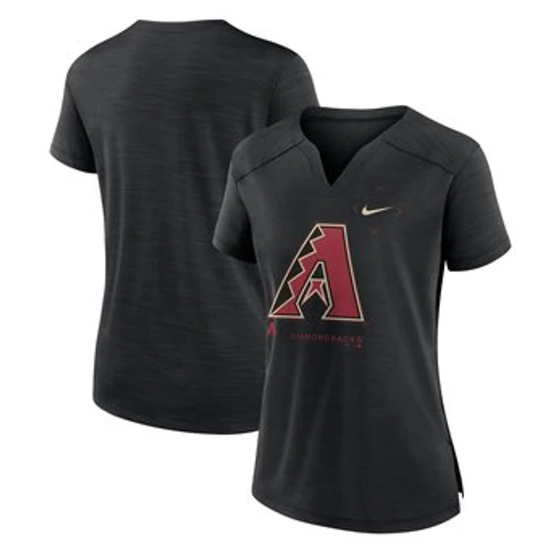 Women's Nike Black Arizona Diamondbacks Pure Pride Boxy Performance Notch Neck T-Shirt