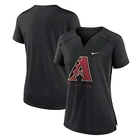 Women's Nike Black Arizona Diamondbacks Pure Pride Boxy Performance Notch Neck T-Shirt