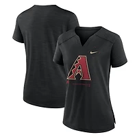 Women's Nike Black Arizona Diamondbacks Pure Pride Boxy Performance Notch Neck T-Shirt