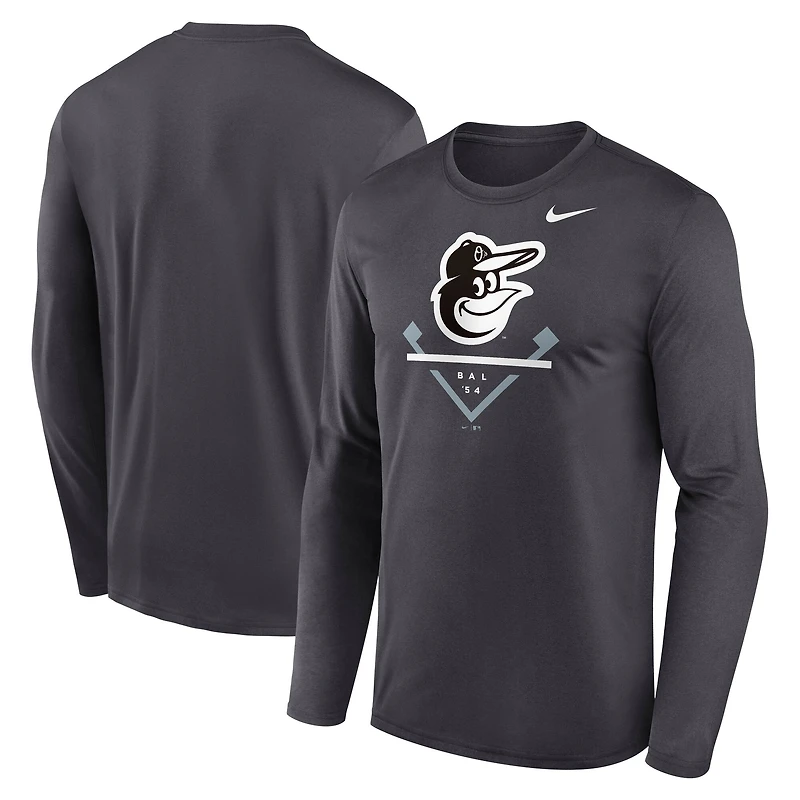 Men's Nike Anthracite Baltimore Orioles Icon Legend Performance Long Sleeve T-Shirt