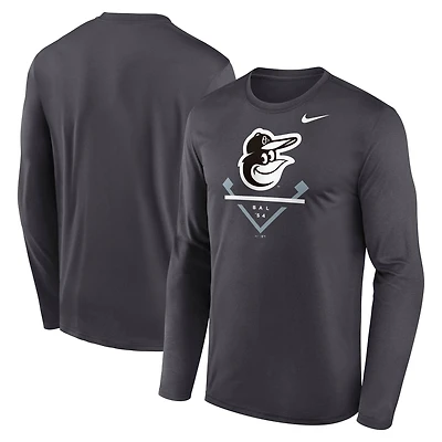 Men's Nike Anthracite Baltimore Orioles Icon Legend Performance Long Sleeve T-Shirt