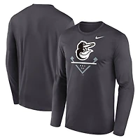Men's Nike Anthracite Baltimore Orioles Icon Legend Performance Long Sleeve T-Shirt