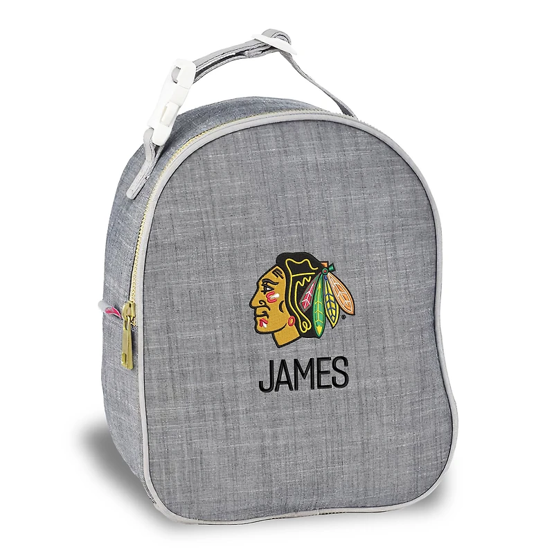 Gray Chicago Blackhawks Personalized Insulated Bag
