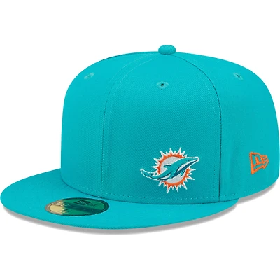 Men's New Era Aqua Miami Dolphins  Flawless 59FIFTY Fitted Hat