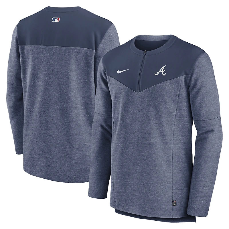 Men's Nike Navy Atlanta Braves Authentic Collection Game Time Performance Half-Zip Top
