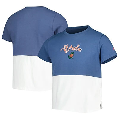 Girls Youth League Collegiate Wear Navy/White Florida Gators Colorblocked T-Shirt