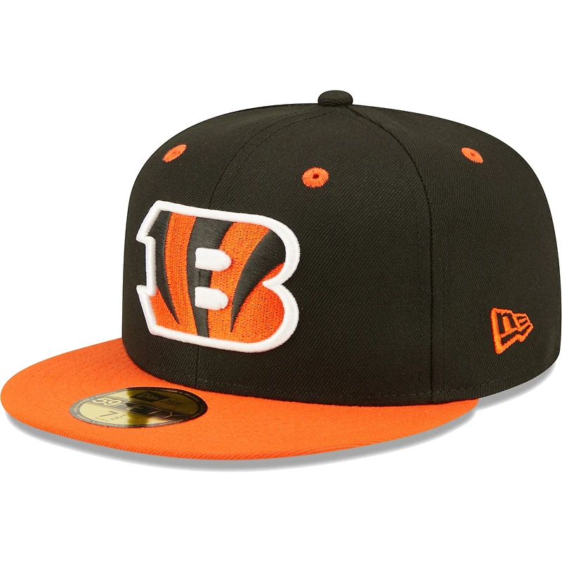 Men's New Era Black/Orange Cincinnati Bengals Flipside 2Tone 59FIFTY Fitted Hat