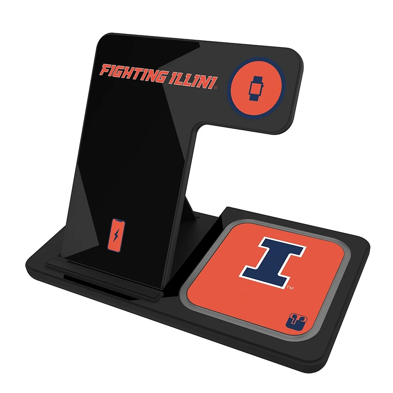 Keyscaper Illinois Fighting Illini 3-In-1 Wireless Charger
