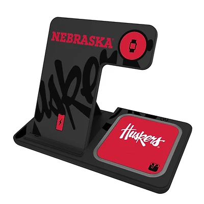 Keyscaper Nebraska Huskers 3-In-1 Wireless Charger
