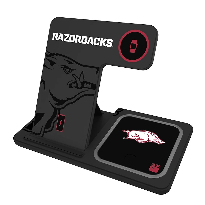 Keyscaper Arkansas Razorbacks 3-In-1 Wireless Charger