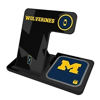 Keyscaper Michigan Wolverines 3-In-1 Wireless Charger
