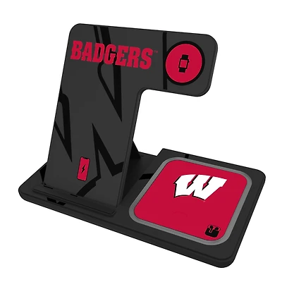 Keyscaper Wisconsin Badgers 3-In-1 Wireless Charger
