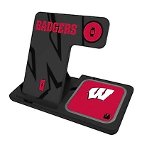 Keyscaper Wisconsin Badgers 3-In-1 Wireless Charger