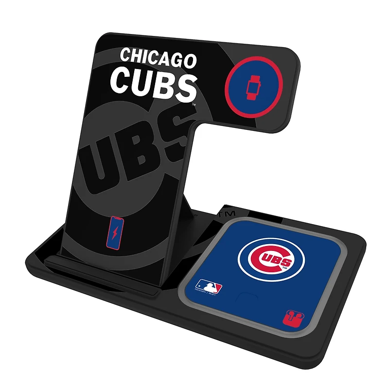 Keyscaper Chicago Cubs 3-In-1 Wireless Charger