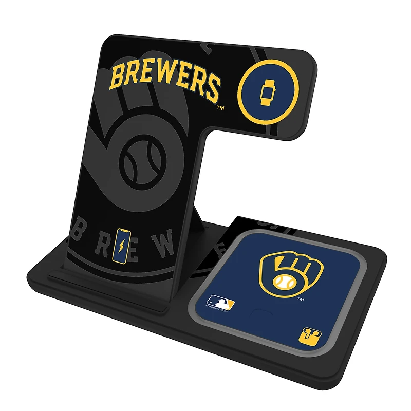 Keyscaper Milwaukee Brewers 3-In-1 Wireless Charger