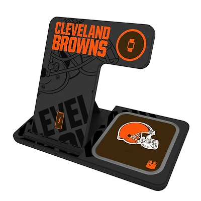 Keyscaper Cleveland Browns 3-In-1 Wireless Charger