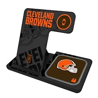 Keyscaper Cleveland Browns 3-In-1 Wireless Charger
