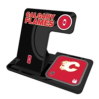 Keyscaper Calgary Flames 3-In-1 Wireless Charger