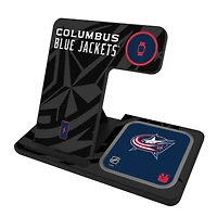 Keyscaper Columbus Blue Jackets 3-In-1 Wireless Charger