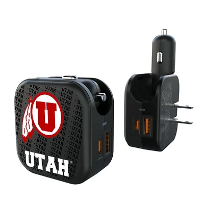 Utah Utes Team Logo Dual Port USB Car & Home Charger