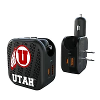 Utah Utes Team Logo Dual Port USB Car & Home Charger