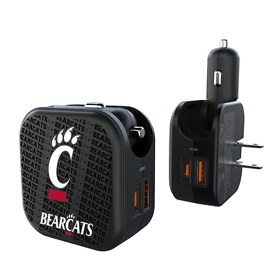 Cincinnati Bearcats Team Logo Dual Port USB Car & Home Charger