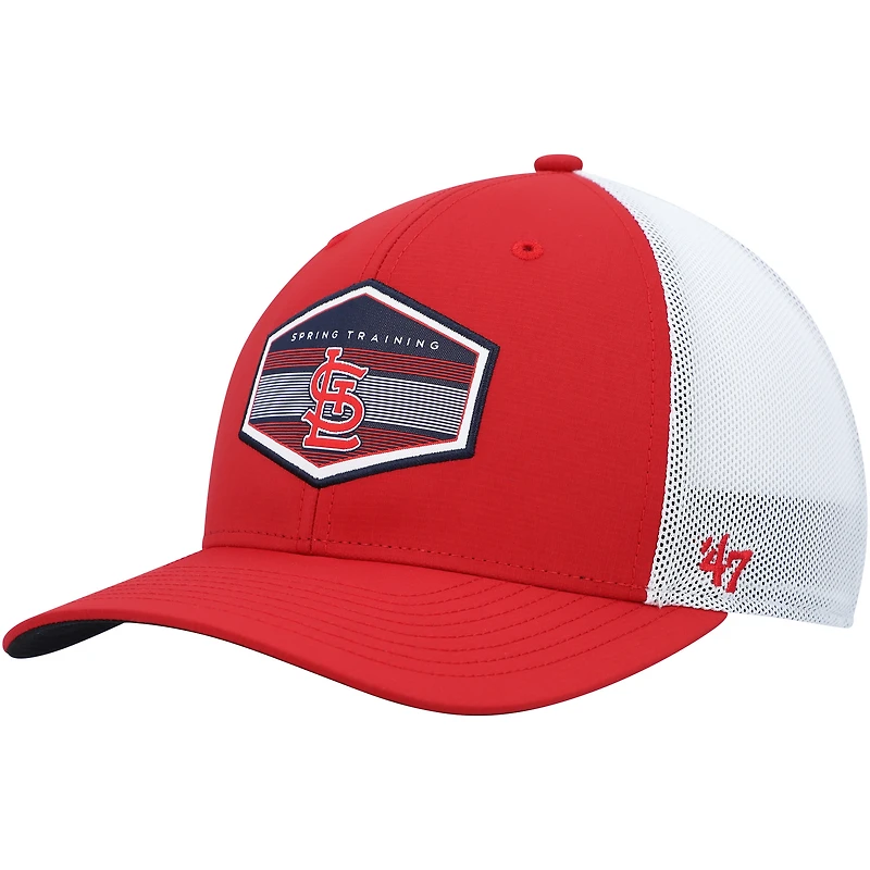 Men's '47 Red/White St. Louis Cardinals Spring Training Burgess Trucker Adjustable Hat
