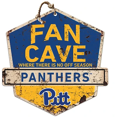 Pitt Panthers Fan Cave Badge Sign