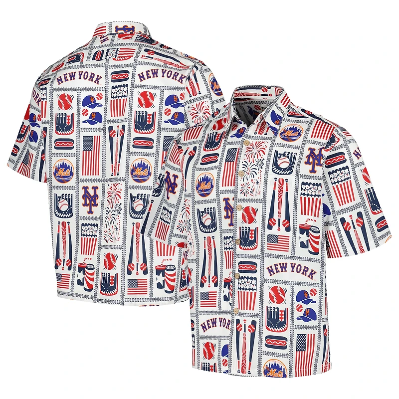 Men's Reyn Spooner White New York Mets Americana Button-Up Shirt