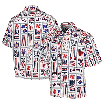 Men's Reyn Spooner White New York Mets Americana Button-Up Shirt