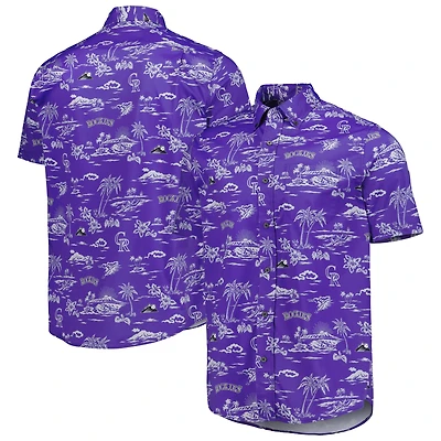 Men's Reyn Spooner Purple Colorado Rockies Kekai Performance Button-Down Shirt