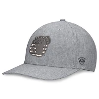 Men's Top of the World Gray Mississippi State Bulldogs Top Grit Stretch Hat