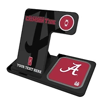 Alabama Crimson Tide Primary Logo Personalized 3-In-1 Wireless Charger