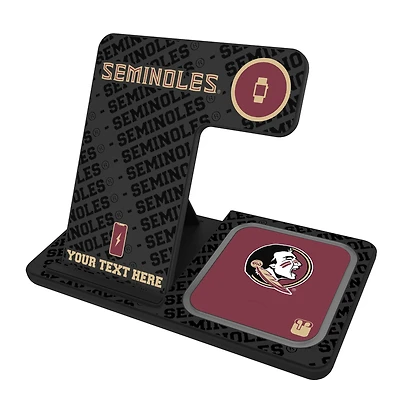 Florida State Seminoles Primary Logo Personalized 3-In-1 Wireless Charger