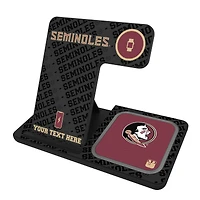 Florida State Seminoles Primary Logo Personalized 3-In-1 Wireless Charger