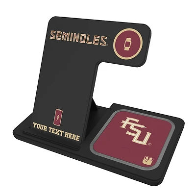 Florida State Seminoles Alternate Logo Personalized 3-In-1 Wireless Charger