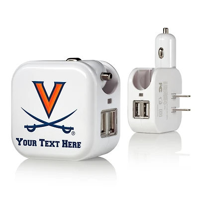 Virginia Cavaliers Personalized 2-In-1 USB Charger