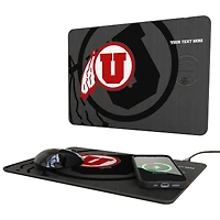 Keyscaper Utah Utes Personalized 15W Fast Wireless Charger and Mouse Pad