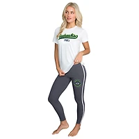 Women's Concepts Sport White/Charcoal Seattle Seahawks Sonata Top & Leggings Sleep Set