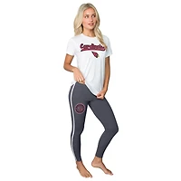 Women's Concepts Sport White/Charcoal Arizona Cardinals Sonata Top & Leggings Sleep Set