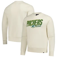 Men's '47 Cream Green Bay Packers Locked In Headline Pullover Sweatshirt